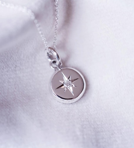 ”Lyckostjärna” Silver & Diamond Necklace