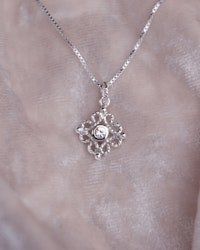 ”Fri” Silver Necklace With A Sapphire