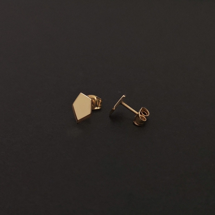 Geo Shadow Stud Earrings Gold - Julia Lombardi Jewelry