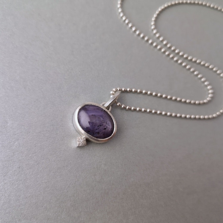 handmade pendant silver star sapphire handgjorda hängsmycke safir