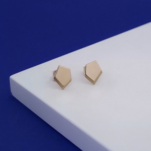 GEO Shadow Stud Earrings in Gold