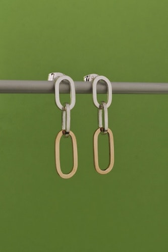 Catena Earrings with gold links