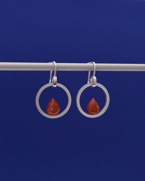 handmade earrings silver carnelian handgjorda örhängen karneol orange smycken