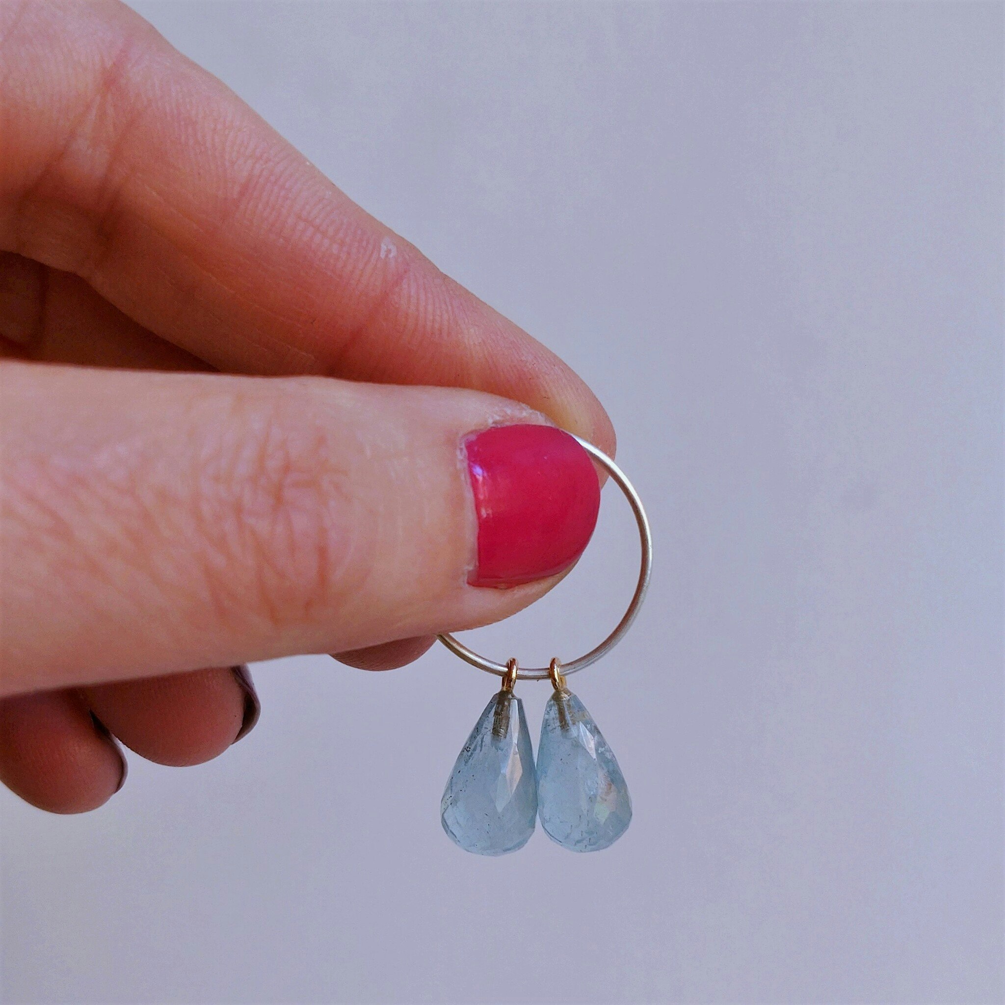 Tetra Faceted Aquamarine drops