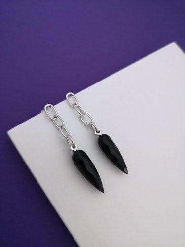 Tessella Earrings with Onyx