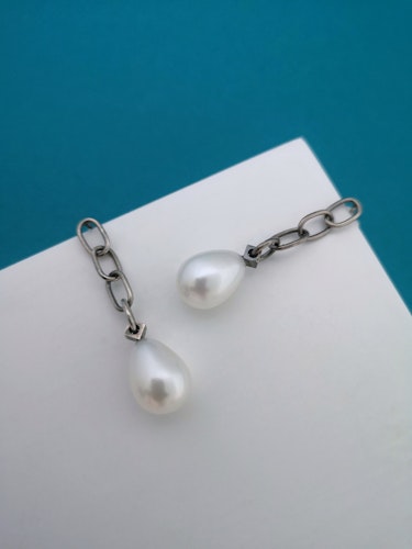 Tessella Earrings with Freshwater Pearls