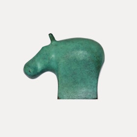 Hippo - Green patinated bronze.