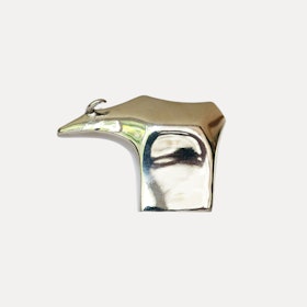 Water Buffalo in polished white metal.