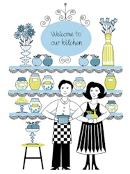 Grafiska trycket Welcome to our Kitchen - Turkos