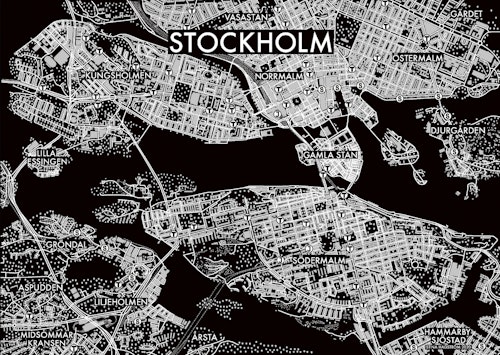 Affischen Stockholm - utfallande - svart