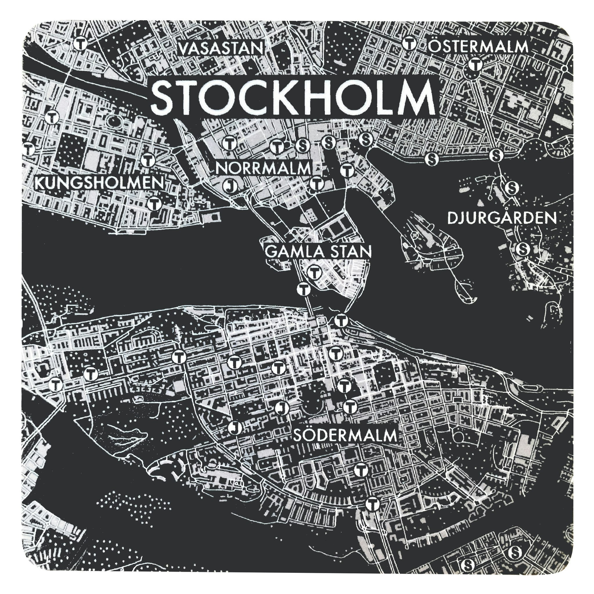 Glasunderlägg 4-pack Stockholm