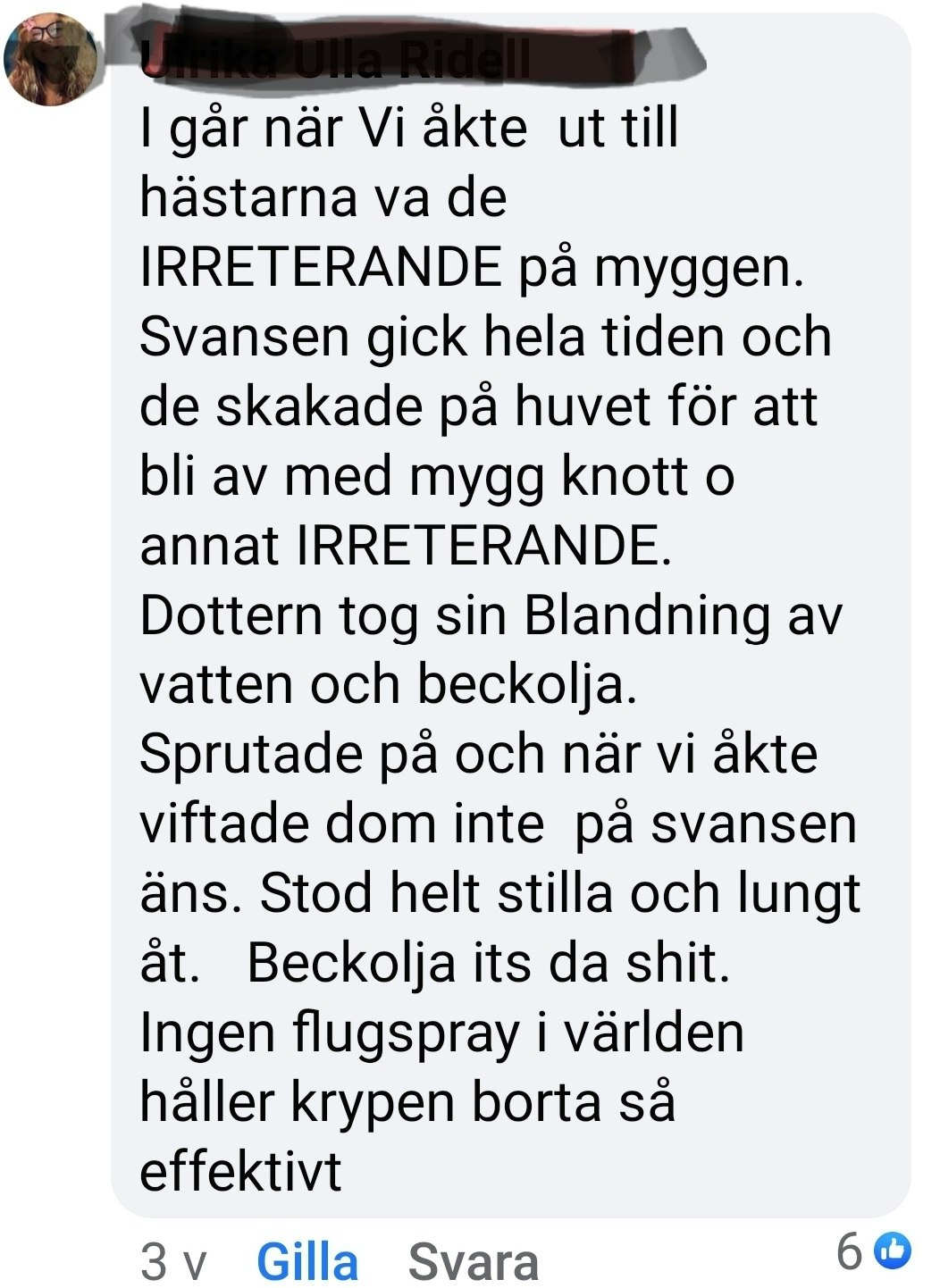Beckolja-Hästar blanda ut till  4 liter spray fri frakt
