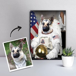 Personligt Djurporträtt Canvas - Astronaut