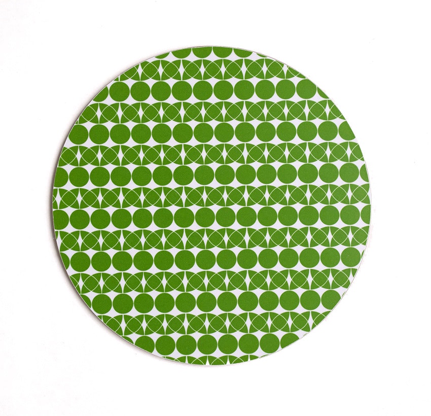 Grytunderlägg Cirkel/blad, grönt, runt, 21cm, svensktillverkat