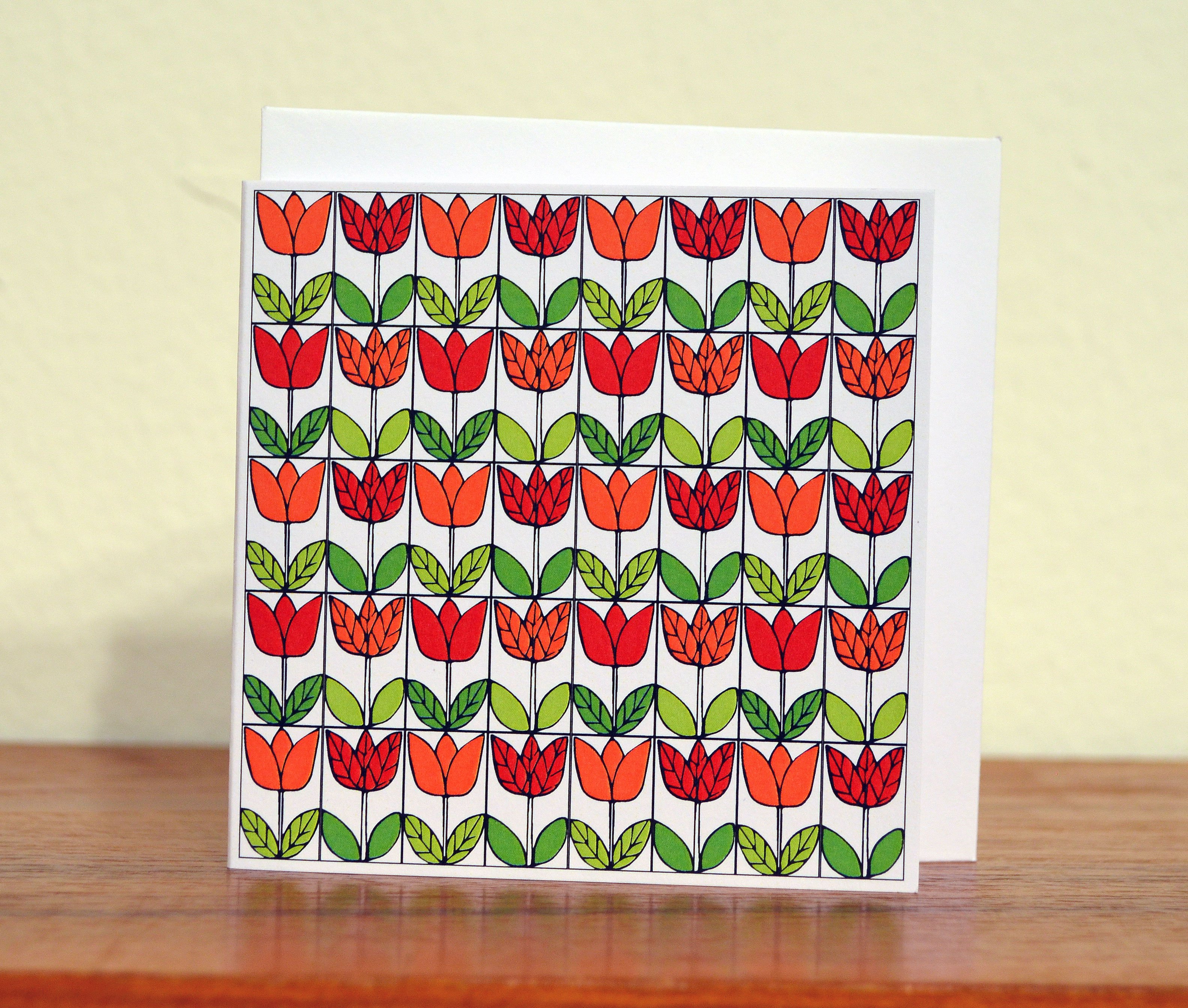 Dubbeltkort med kuvert, Med en enkel tulipan...