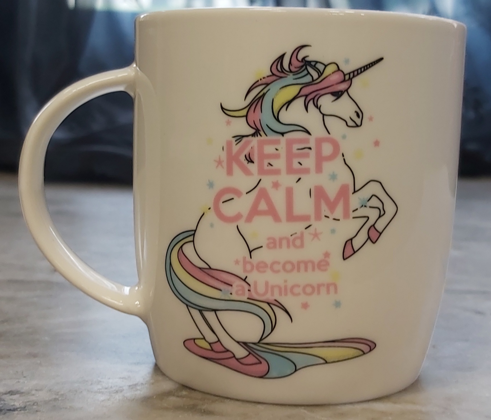 Keep Calm and become a unicorn Mugg