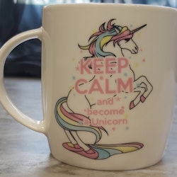 Keep Calm and become a unicorn Mugg