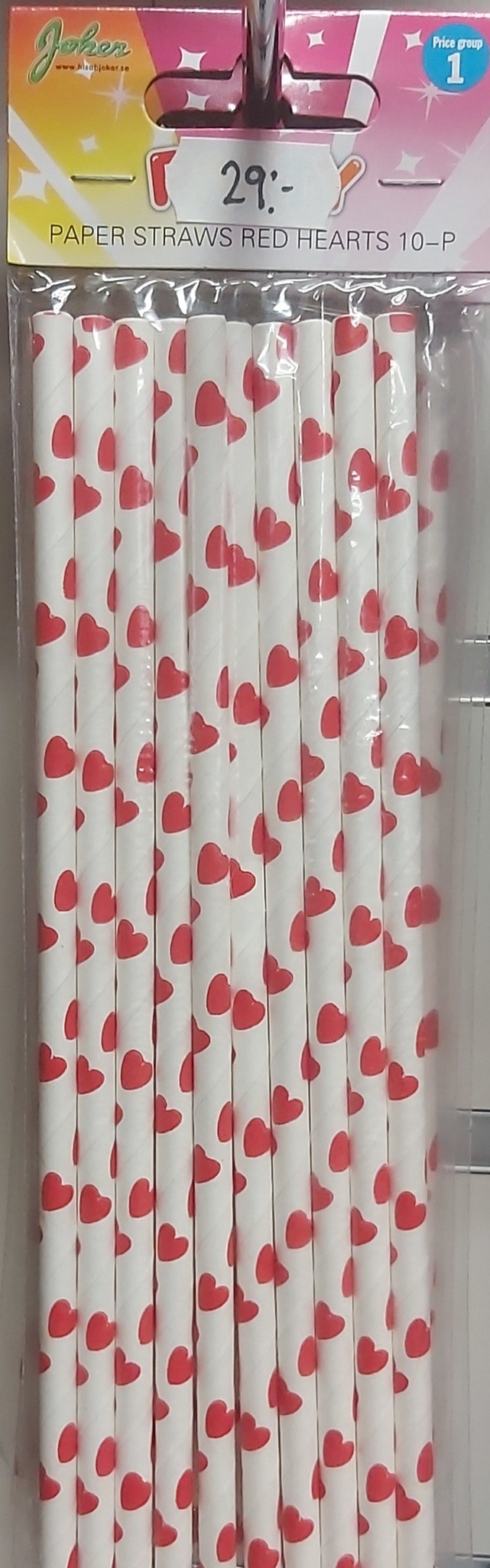 Paper Straw Red Heart