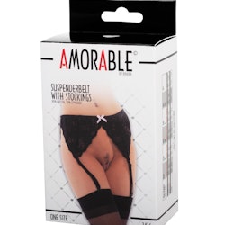 Suspenderbelt With Stockings Svarta OS 1416