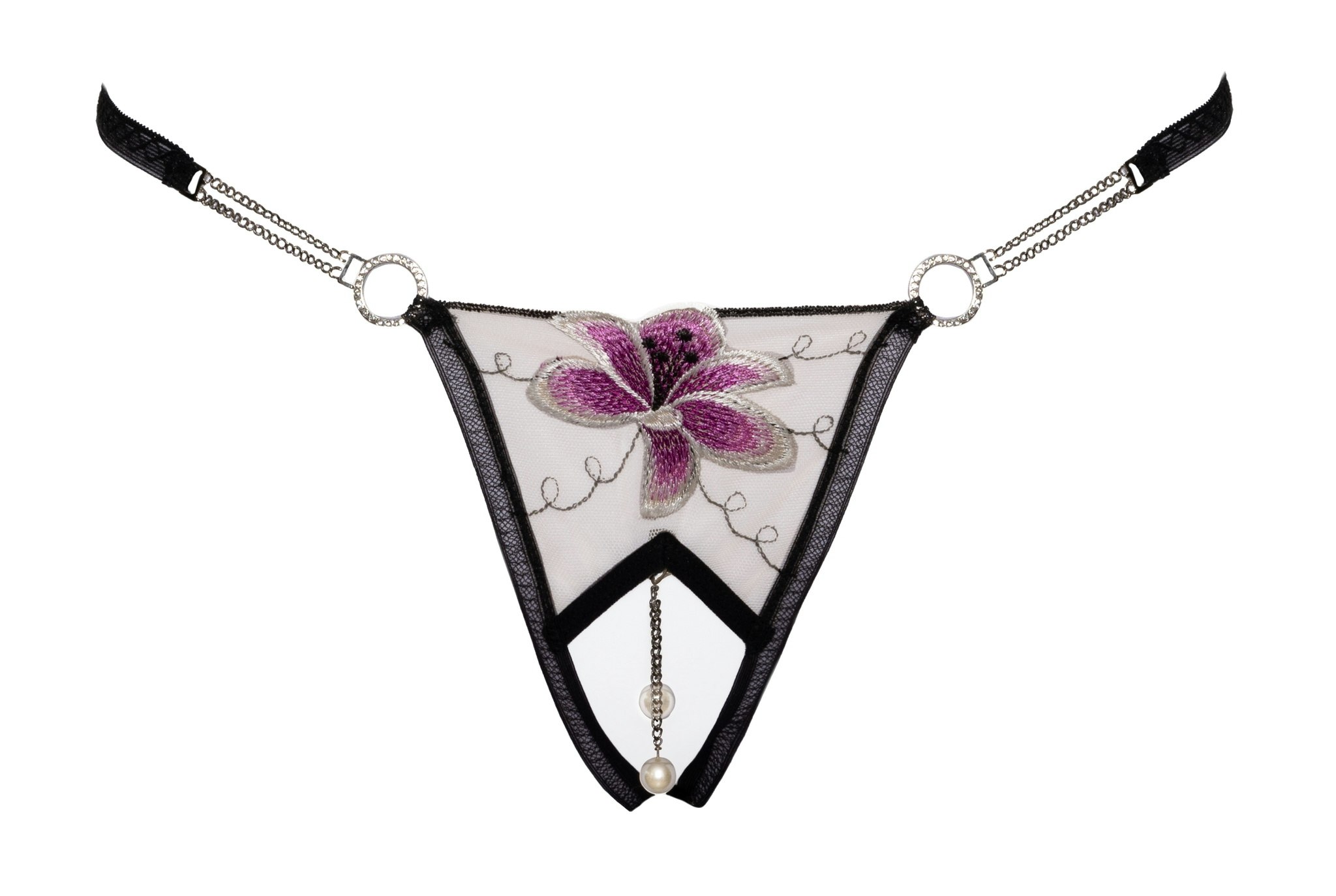 Crotchless String m Blomma S/M