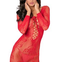 Tie Breaker Long Sleeve Dress Red OS