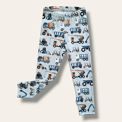 Ljusgrå leggings med fordon