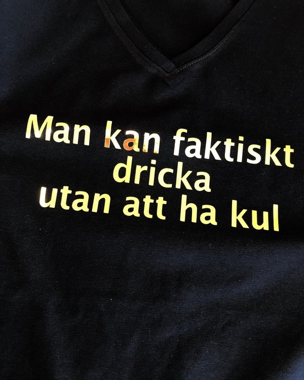 Top svart eget tryck/egen text (dam)