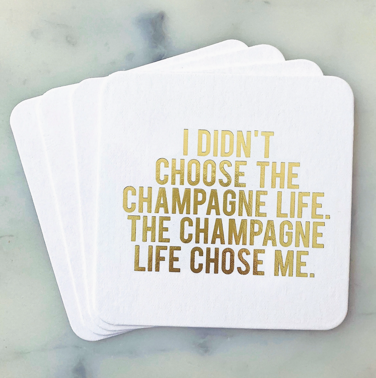 Champagne Life Coasters 4-pack