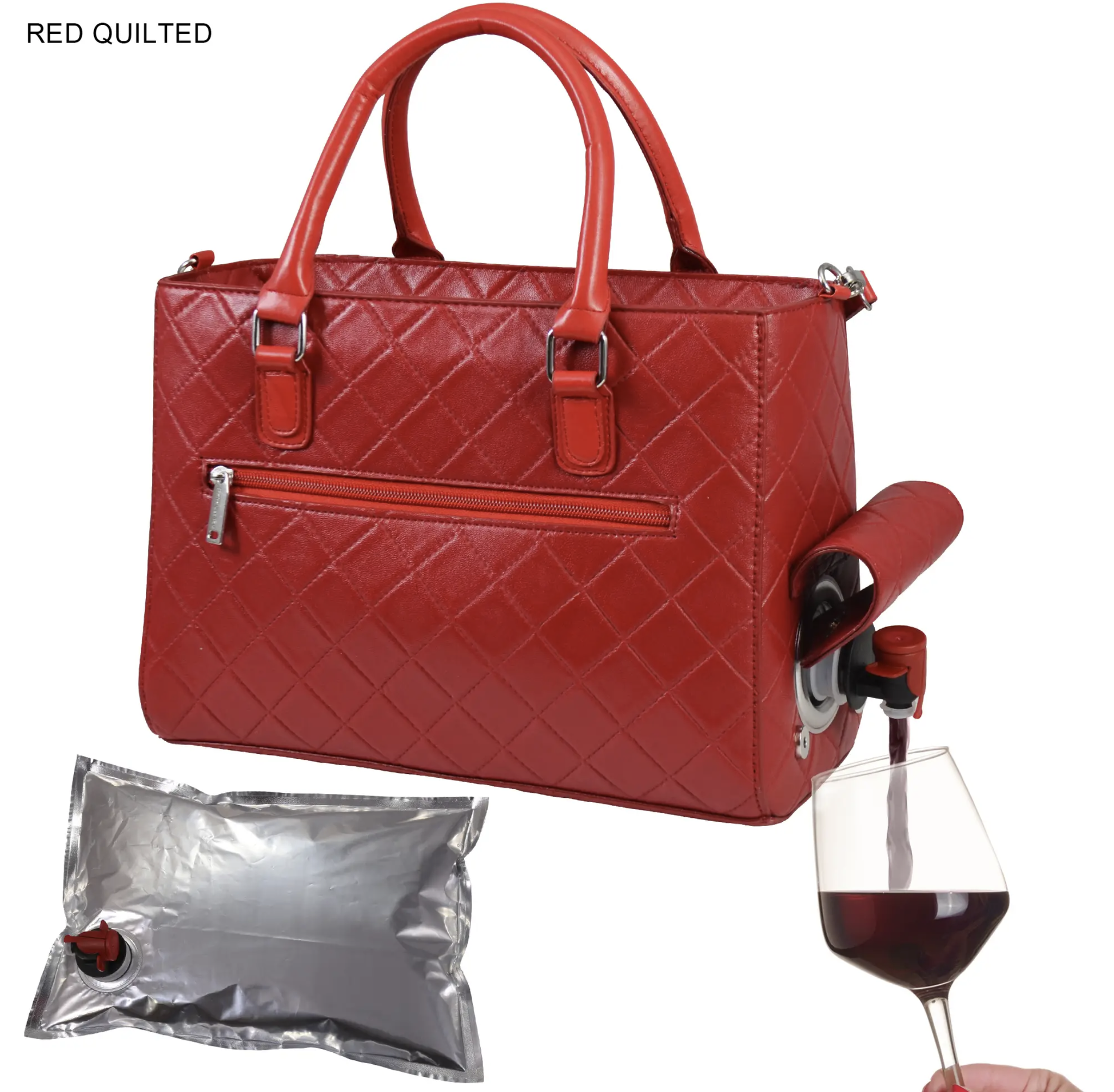 Röd vinväska för bag-in-box