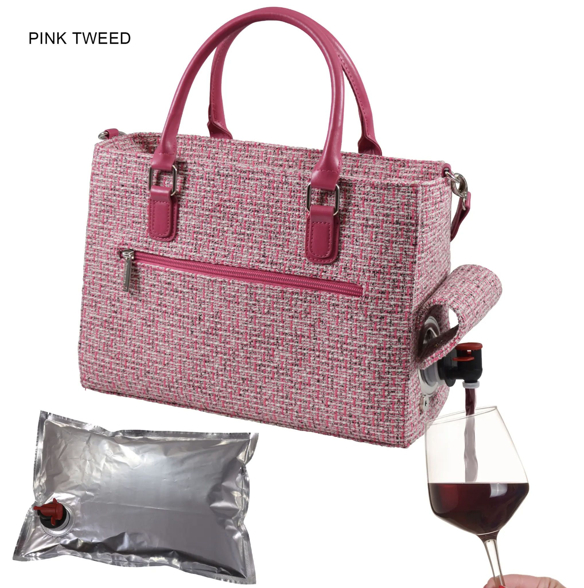 Vinväska Pink Tweed Bag-in-box