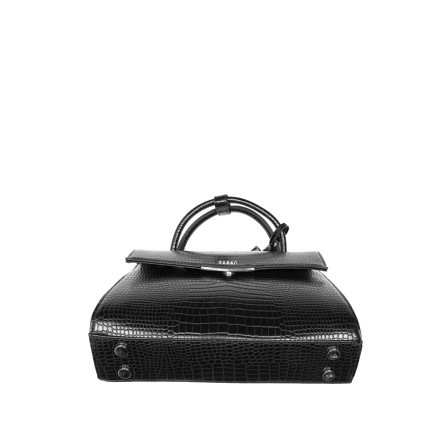 Handbag Croco Black 10"