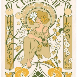 Kitchen Towel Champagne Art Deco