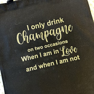 I only drink Champagne svart/guldglitter