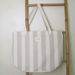 De La Mur Grey Multistripe large bag