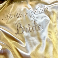 Lyxig Satin morgonrock i guld "Mother of the Bride"