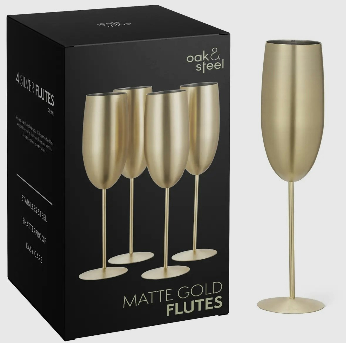 Champagneglas i matt guld 4-pack