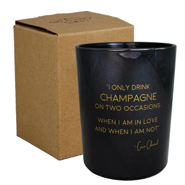 I only drink Champagne... doftljus svart/guld