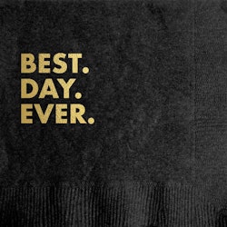 Best Day Ever Black Cocktail Napkin