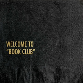 Welcome to "Book Club" Black Cocktail Napkin