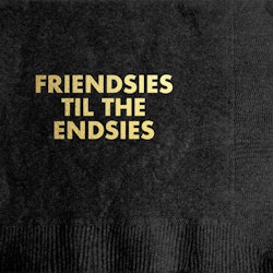 Friendsies Black Cocktail Napkin