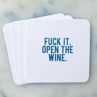 Open the wine Coasters 4-pack