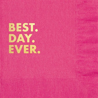 Best Day Ever Pink Cocktail Napkin