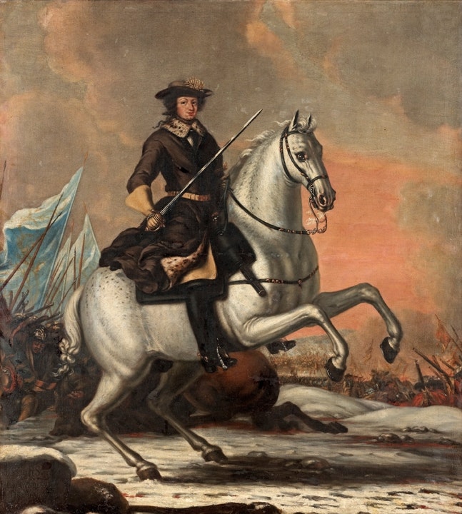 KARL XI VID LUND (variant) av David Klöcker Ehrenstrahl