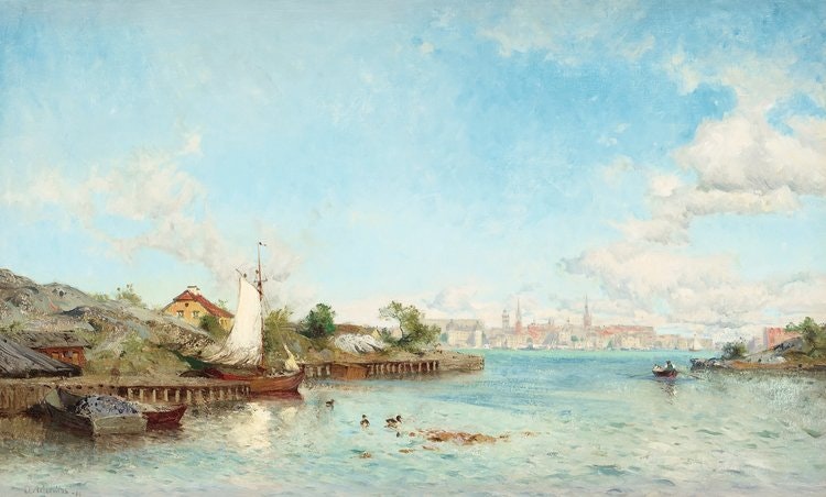STOCKHOLM FRÅN MÄLAREN 1886 av OLOF ABORELIUS