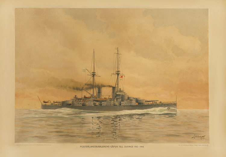PANSAR BÅTEN HMS SVERIGE av JACOB HÄGG (AFFISCH A1)