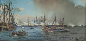 SKÄRGÅRDSSTRID MED HMS AMPHION FRÅN RYSKA KRIGET 1788-1790 av HERMAN AF SILLÉN 1906