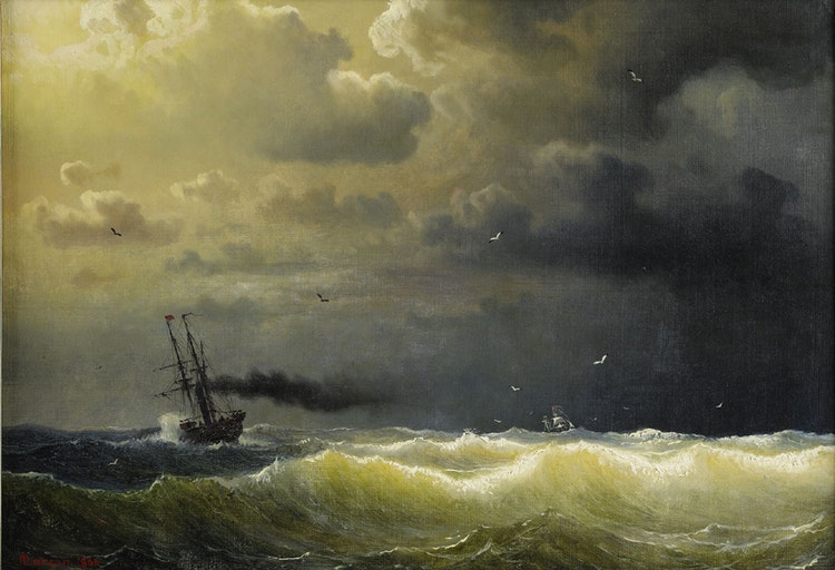ÅNGFARTYG I STORM 1860 av MARCUS LARSON