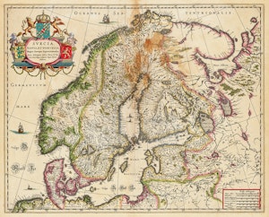 ANTIK KARTA NORGE SVERIGE FINLAND BALTIKUM av ANDERS BURE 1635