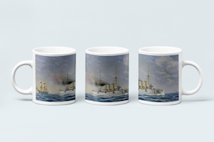 PANSAR KRYSSARE HMS FYLGIA OCH MS SAGA DRYCKESBÄGARE Mugg av Jacob Hägg