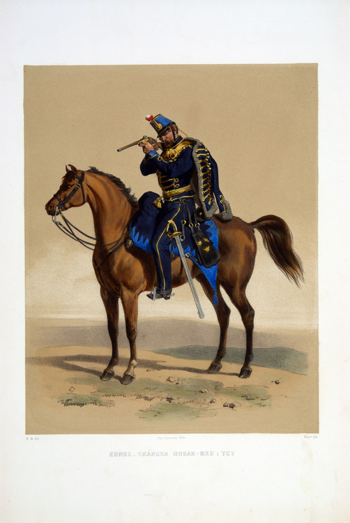 SKÅNSKA HUSARREGEMENTET efter original av Fritz von Dardel